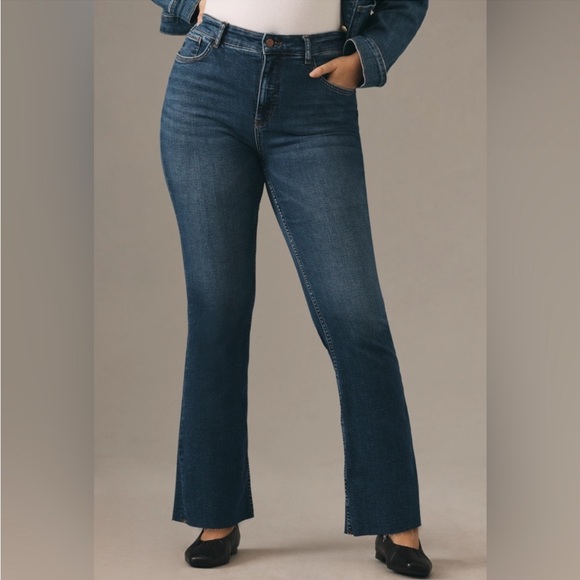Anthropologie Pilcro The Yaya Women’s Dark Wash Mid Rise Flare Denim Jeans 28 - Picture 2 of 14